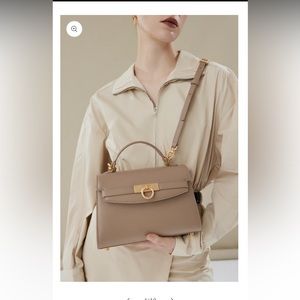 Parisa Wang Unlocked Top Handle Bag in Taupe